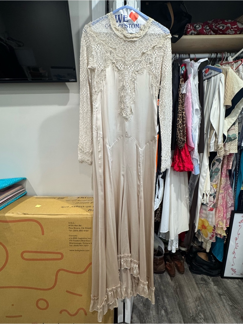 Isabel Marant Cream Lace Yoke Long Sleeve Maxi Dress